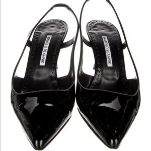 Manolo blahnik patent leather heel